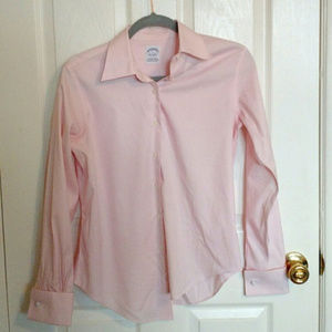 Brooks Brothers Non Iron Fitted Dress Shirt Pink 2